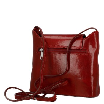 Dámska kožená crossbody kabelka červená - Delami Vera Pelle Belisa