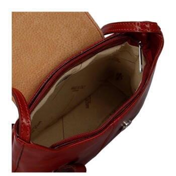 Dámska kožená crossbody kabelka červená - Delami Vera Pelle Belisa