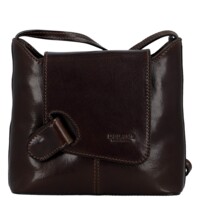 Dámska kožená crossbody kabelka tmavo hnedá - Delami Vera Pelle Belisa