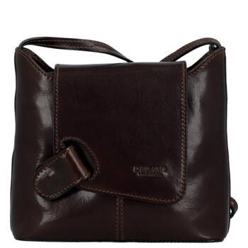 Dámska kožená crossbody kabelka tmavo hnedá - Delami Vera Pelle Belisa