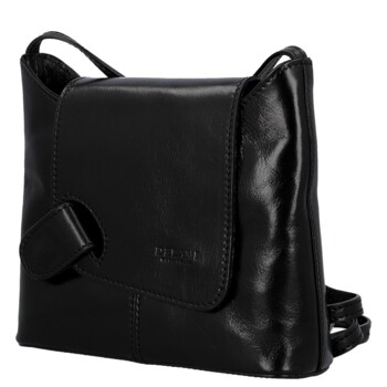 Dámska kožená crossbody kabelka čierna - Delami Vera Pelle Belisa