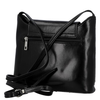 Dámska kožená crossbody kabelka čierna - Delami Vera Pelle Belisa
