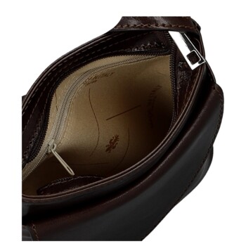 Dámska kožená crossbody kabelka tmavo hnedá - Delami Vera Pelle Ilaria