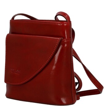 Dámska kožená crossbody kabelka červená - Delami Vera Pelle Ilaria