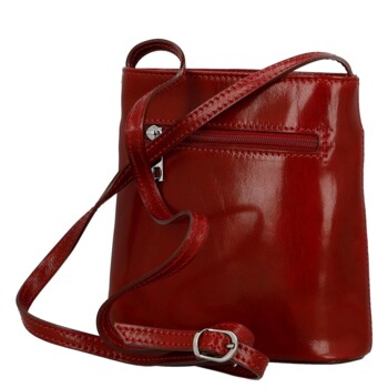 Dámska kožená crossbody kabelka červená - Delami Vera Pelle Ilaria