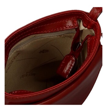 Dámska kožená crossbody kabelka červená - Delami Vera Pelle Ilaria