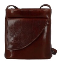Dámska kožená crossbody kabelka hnedá - Delami Vera Pelle Ilaria