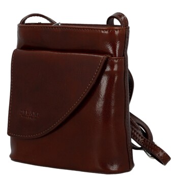 Dámska kožená crossbody kabelka hnedá - Delami Vera Pelle Ilaria