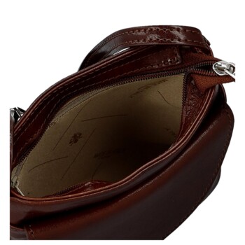 Dámska kožená crossbody kabelka hnedá - Delami Vera Pelle Ilaria