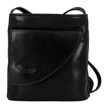Dámska kožená crossbody kabelka čierna - Delami Vera Pelle Ilaria