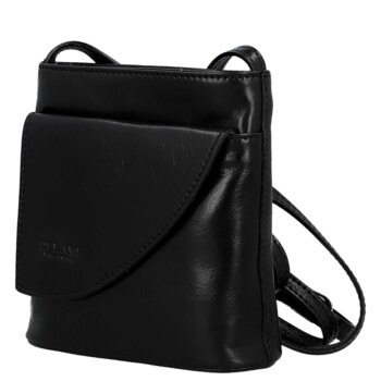 Dámska kožená crossbody kabelka čierna - Delami Vera Pelle Ilaria