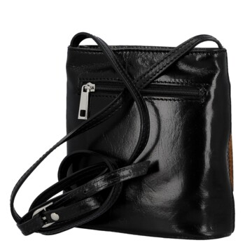 Dámska kožená crossbody kabelka čierna - Delami Vera Pelle Ilaria