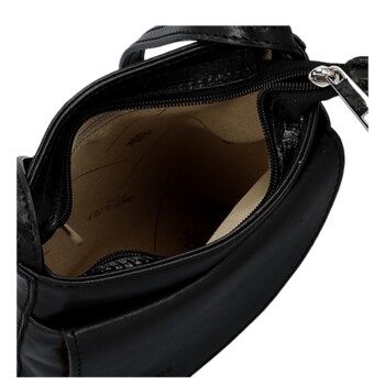 Dámska kožená crossbody kabelka čierna - Delami Vera Pelle Ilaria