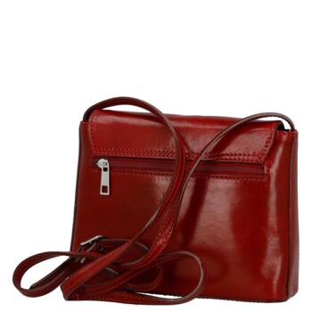 Dámska kožená crossbody kabelka červená - Delami Vera Pelle Maryam New