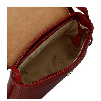 Dámska kožená crossbody kabelka červená - Delami Vera Pelle Maryam New