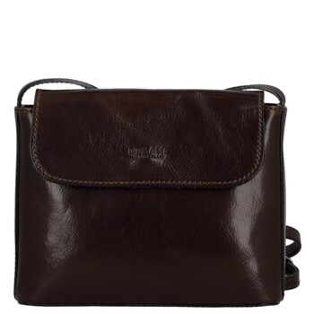 Dámska kožená crossbody kabelka tmavo hnedá - Delami Vera Pelle Maryam New