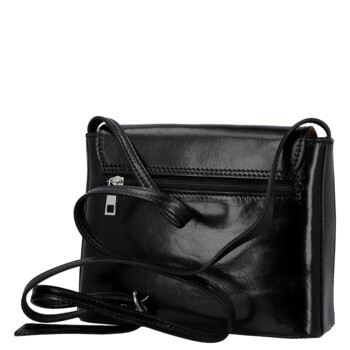 Dámska kožená crossbody kabelka čierna - Delami Vera Pelle Maryam New