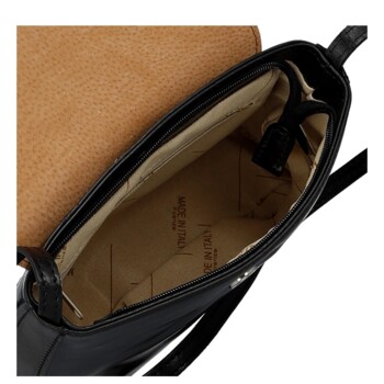 Dámska kožená crossbody kabelka čierna - Delami Vera Pelle Maryam New
