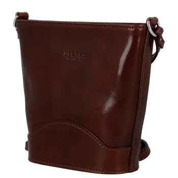 Dámska kožená crossbody kabelka hnedá - Delami Vera Pelle Saimix