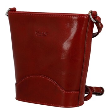 Dámska kožená crossbody kabelka červená - Delami Vera Pelle Saimix