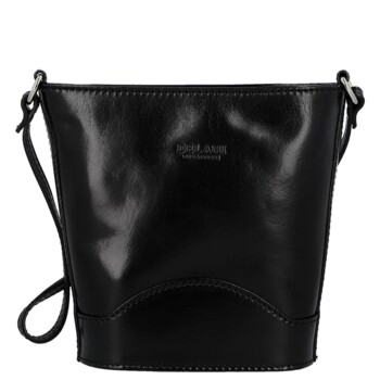 Dámska kožená crossbody kabelka čierna - Delami Vera Pelle Saimix