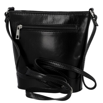 Dámska kožená crossbody kabelka čierna - Delami Vera Pelle Saimix