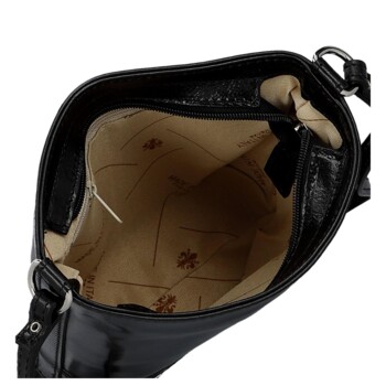 Dámska kožená crossbody kabelka čierna - Delami Vera Pelle Saimix
