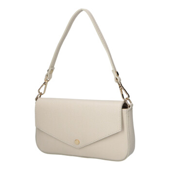 Dámska kožená kabelka na rameno krémová - Delami Vera Pelle Aksely