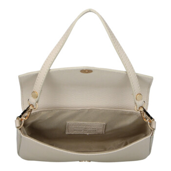 Dámska kožená kabelka na rameno krémová - Delami Vera Pelle Aksely