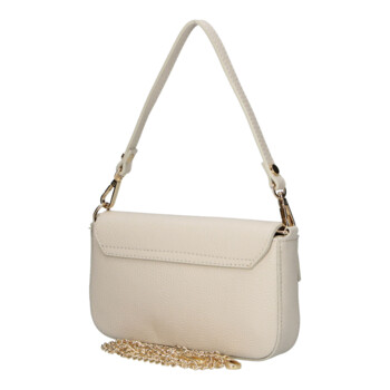 Dámska kožená kabelka na rameno krémová - Delami Vera Pelle Aksely