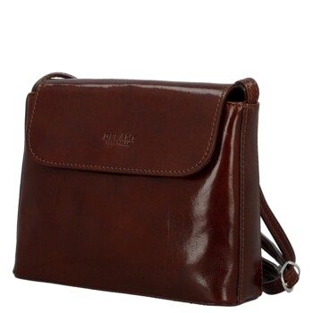 Dámska kožená crossbody kabelka hnedá - Delami Vera Pelle Maryam New