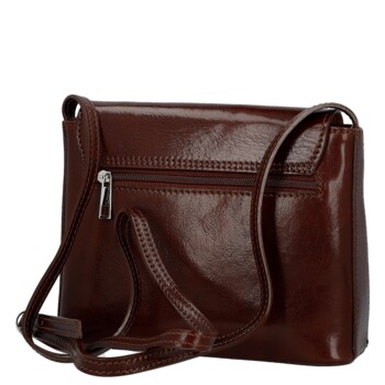 Dámska kožená crossbody kabelka hnedá - Delami Vera Pelle Maryam New