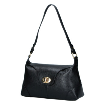 Dámska kožená crossbody kabelka čierna - Delami Vera Pelle Logi