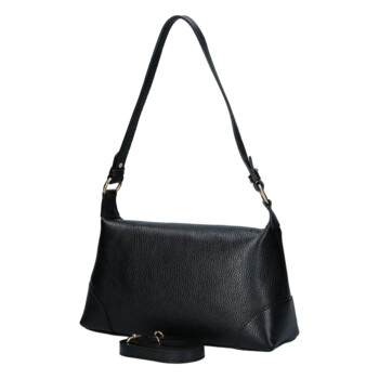 Dámska kožená crossbody kabelka čierna - Delami Vera Pelle Logi
