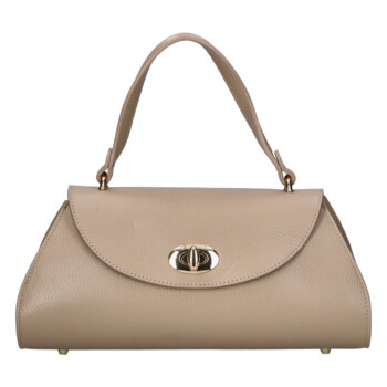 Dámska kožená crossbody kabelka taupe - Delami Vera Pelle Koleta