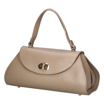 Dámska kožená crossbody kabelka taupe - Delami Vera Pelle Koleta