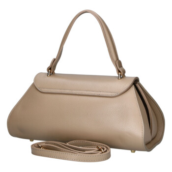 Dámska kožená crossbody kabelka taupe - Delami Vera Pelle Koleta