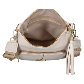 Dámska crossbody kabelka béžová - Laura Biaggi Magia