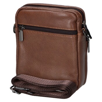 Pánska kožená crossbody taška hnedá - Coveri Fabien