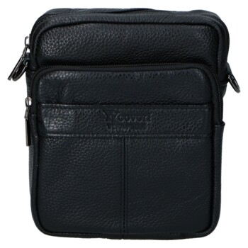 Pánska kožená crossbody taška čierna - Coveri Fabien