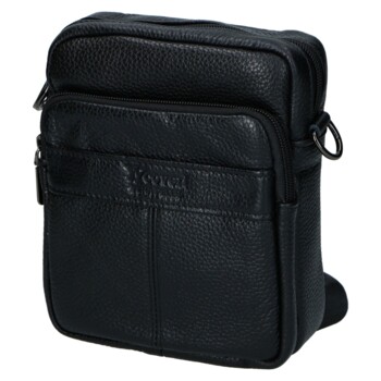 Pánska kožená crossbody taška čierna - Coveri Fabien