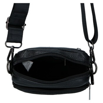 Pánska kožená crossbody taška čierna - Coveri Fabien