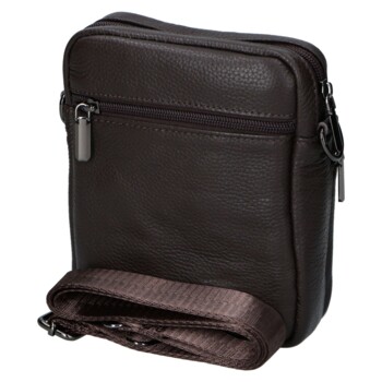 Pánska kožená crossbody taška coffee - Coveri Fabien