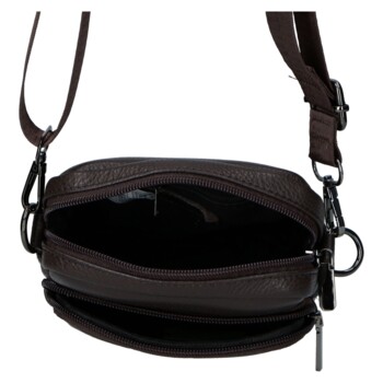 Pánska kožená crossbody taška coffee - Coveri Fabien