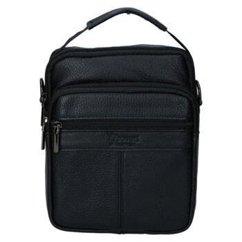 Pánska kožená crossbody taška čierna - Coveri Kristof