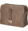 Dámska kožená crossbody kabelka taupe - Delami Vera Pelle Editka