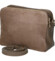 Dámska kožená crossbody kabelka taupe - Delami Vera Pelle Editka