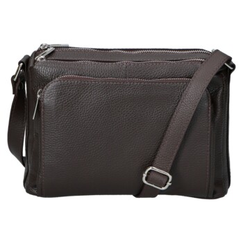Dámska kožená crossbody kabelka coffee - Delami Vera Pelle Bandit
