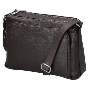 Dámska kožená crossbody kabelka coffee - Delami Vera Pelle Bandit