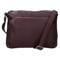Dámska kožená crossbody kabelka vínová - Delami Vera Pelle Bandit